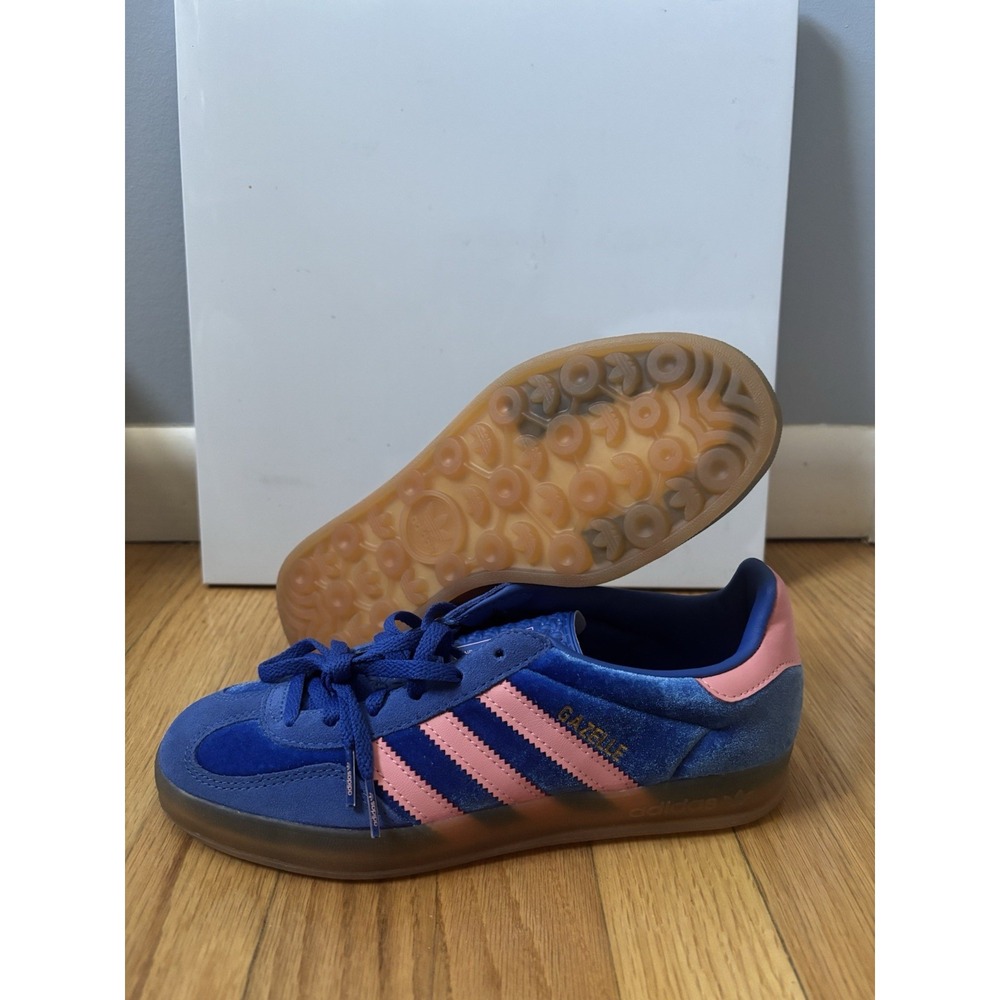 adidas Originals Gazelle Indoor IG6785 Blue/Semi-Pink Spark/Gum Sz 6.5 Sneakers